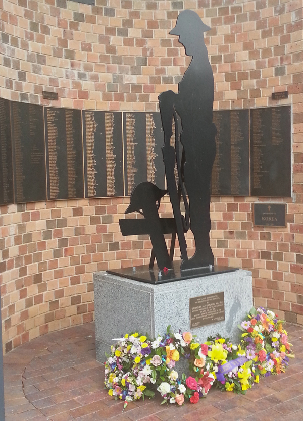 The memorial outside the RSL Hall, Moruya